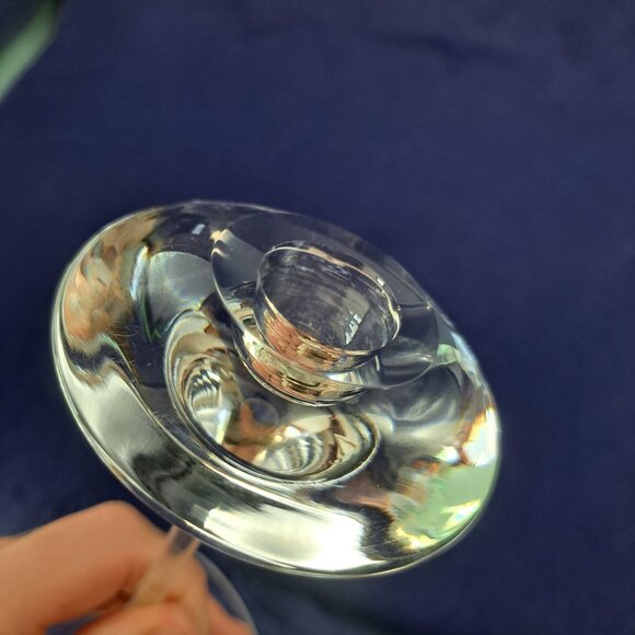 Kosta Boda Fanfare Clear Glass Single Light Candlestick Holder 7 inch - Picture 9 of 11